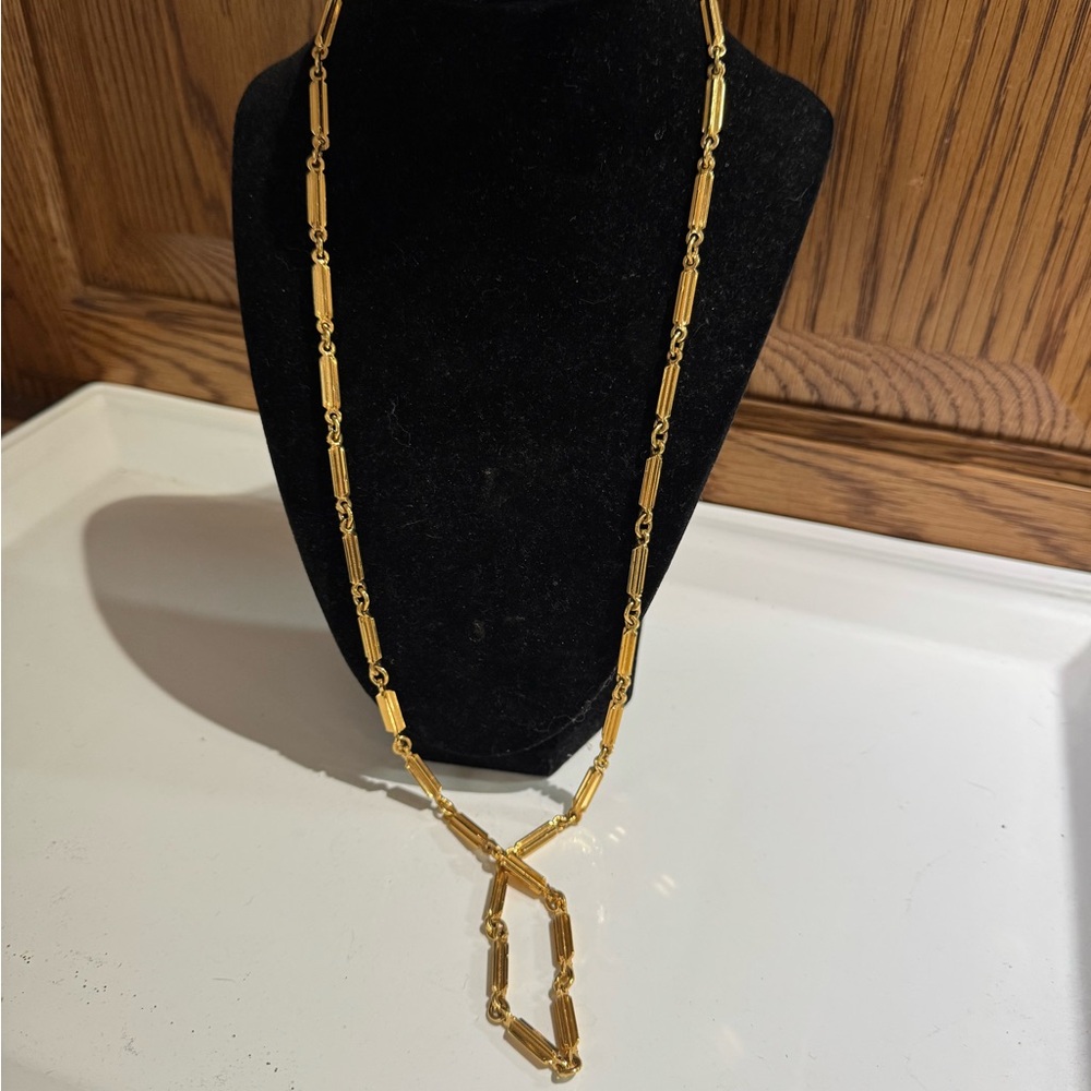Vintage Vendome Gold Tone Bar Link Necklace